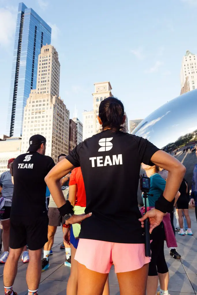 Sports Tours Runners standing in front of the infamous ‘Bean’ in Chicago.